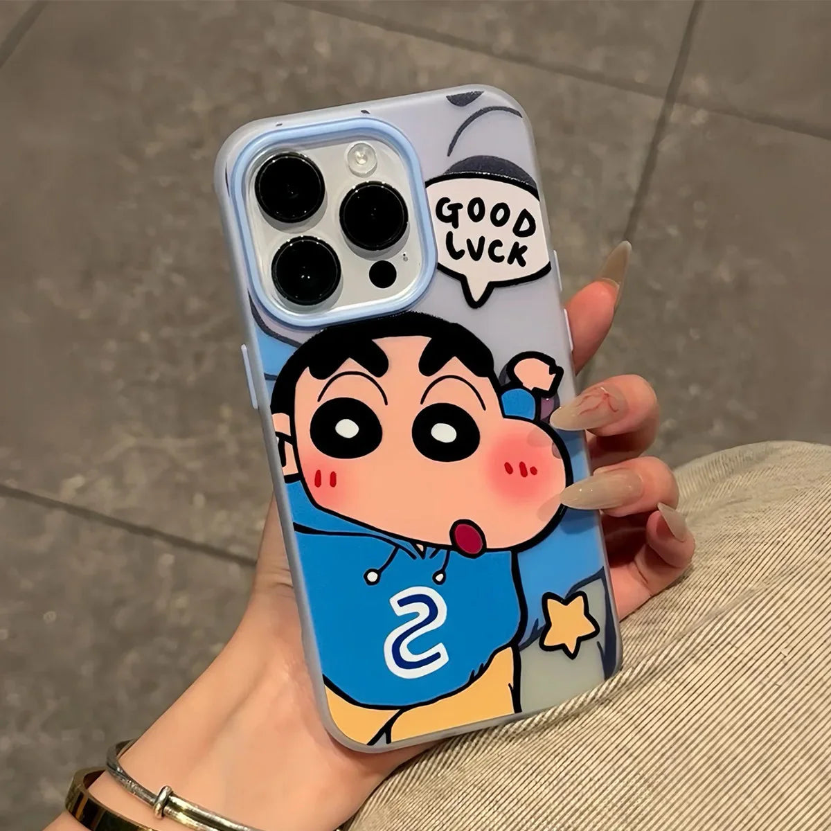 Kawaii Crayon Shin-chan iPhone Case Anime Sanding Shockproof For iPhone