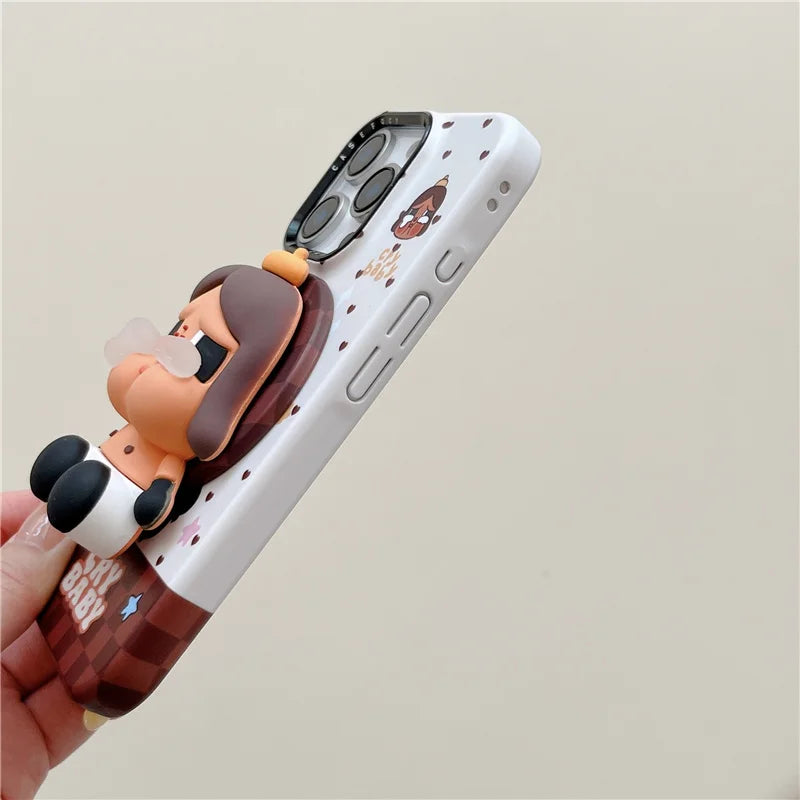 Korean Cute Plaid Pattern Girl Magnetic Phone Case For iPhone