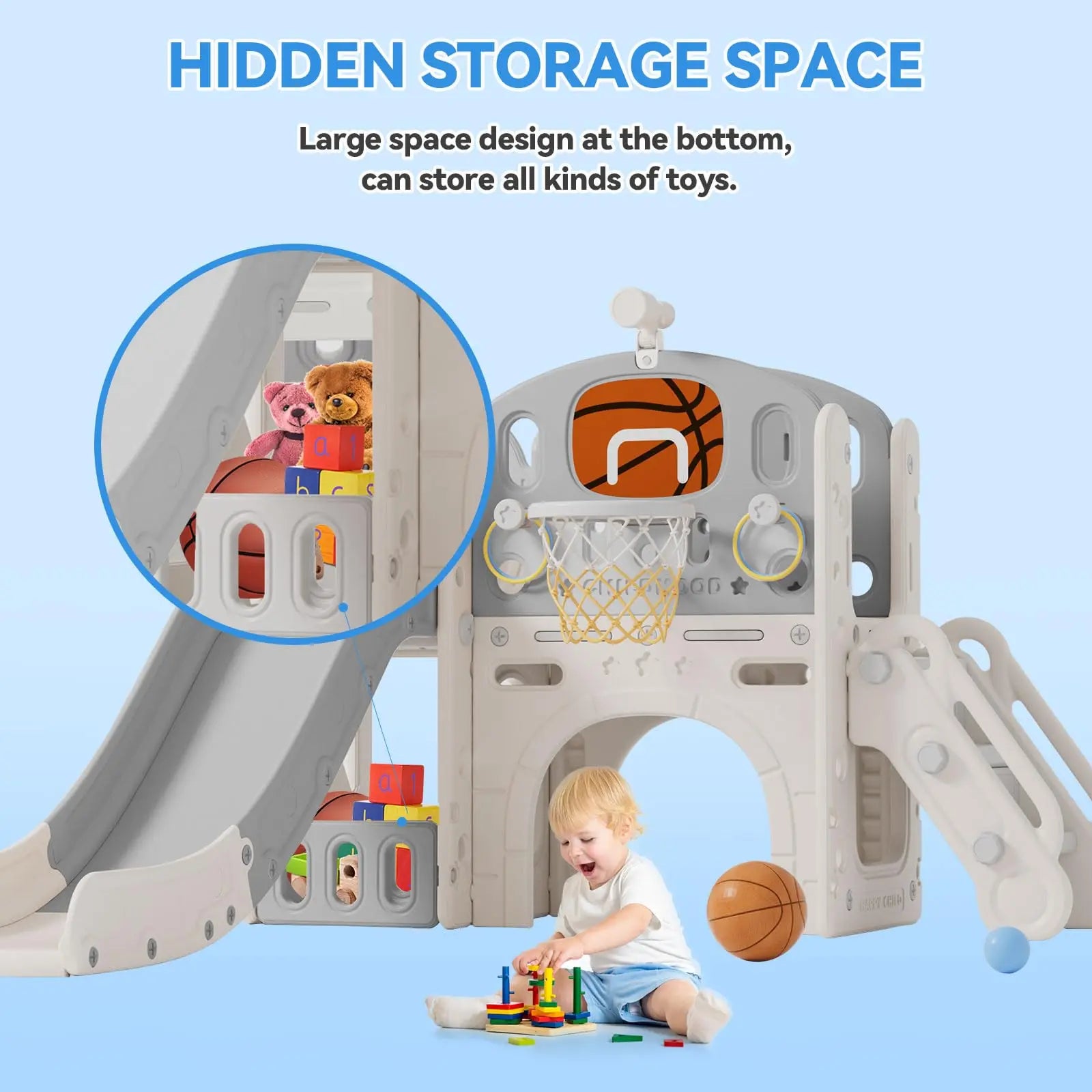 8-in-1 Toddler Slide and Playset