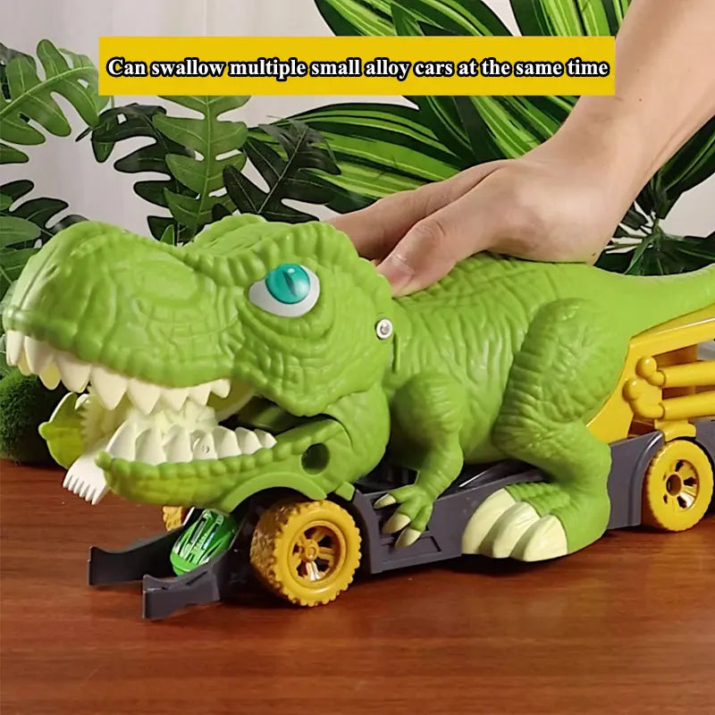 Dinosaur Carrier Truck Toy Set – Racing Track for Kids