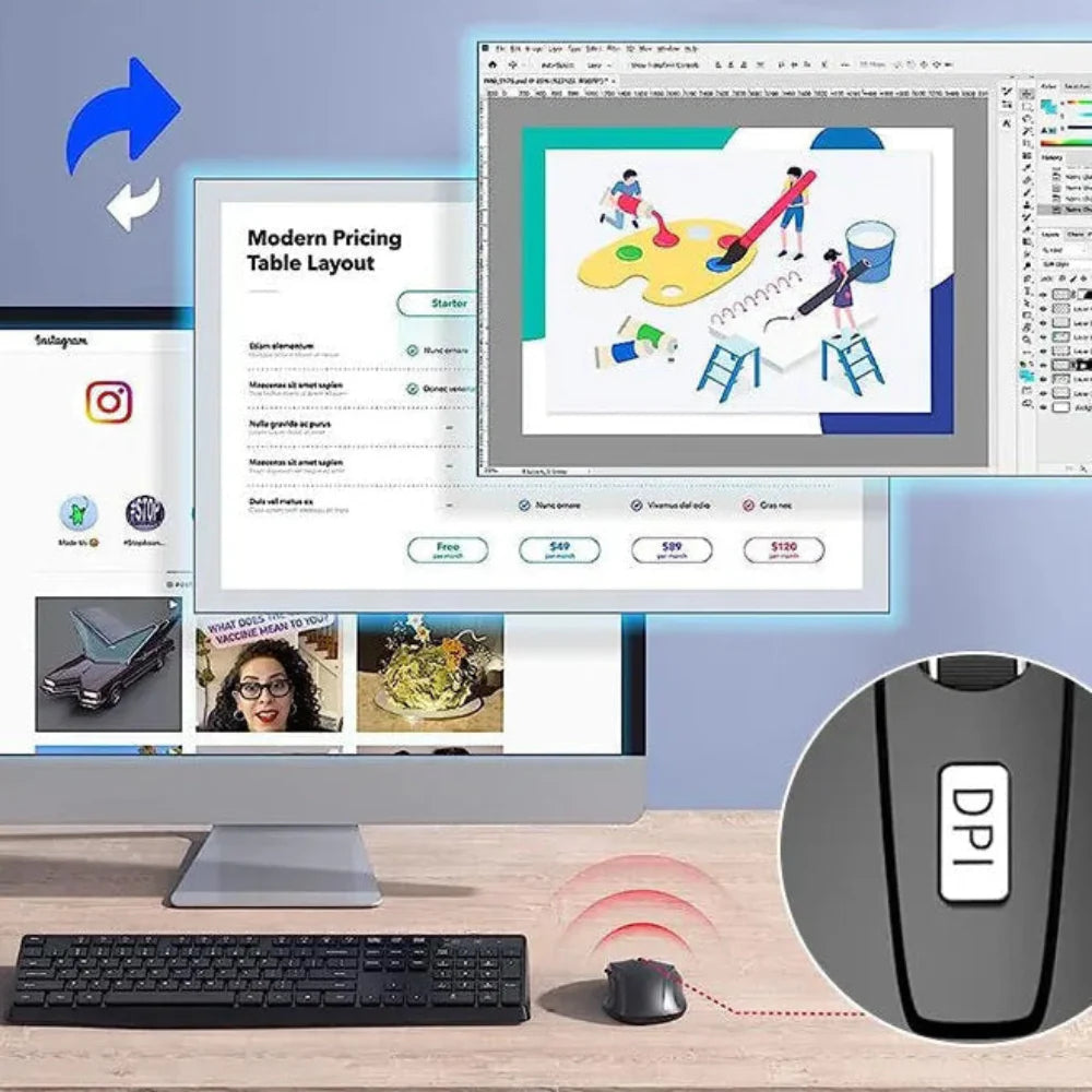 2.4Ghz Wireless Adjustable DPI Mouse