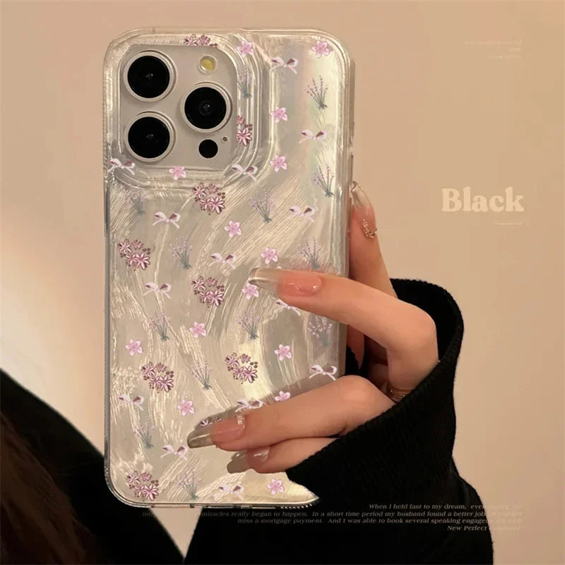 Luxury Laser Pink Rose Phone Case