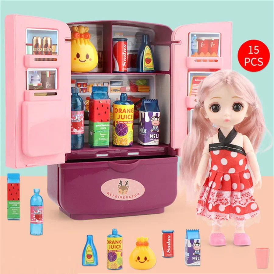Mini Toy Fridge – Pretend Play Kitchen Refrigerator for Kids
