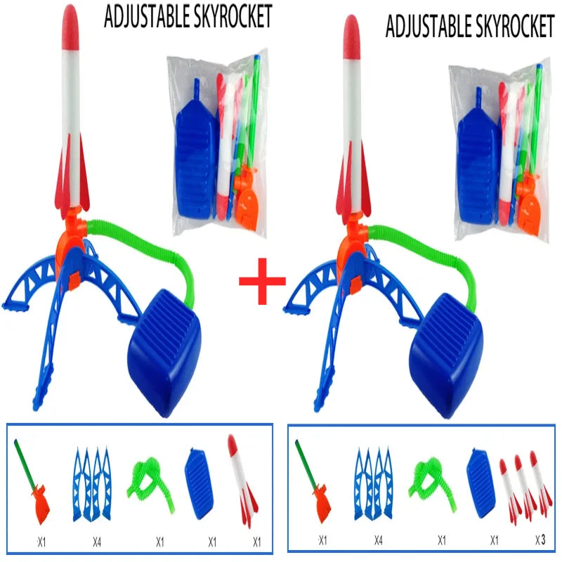 Air Rocket Launcher Toy – Foot Pump Soaring Rocket Set for Kids Outdoor Games