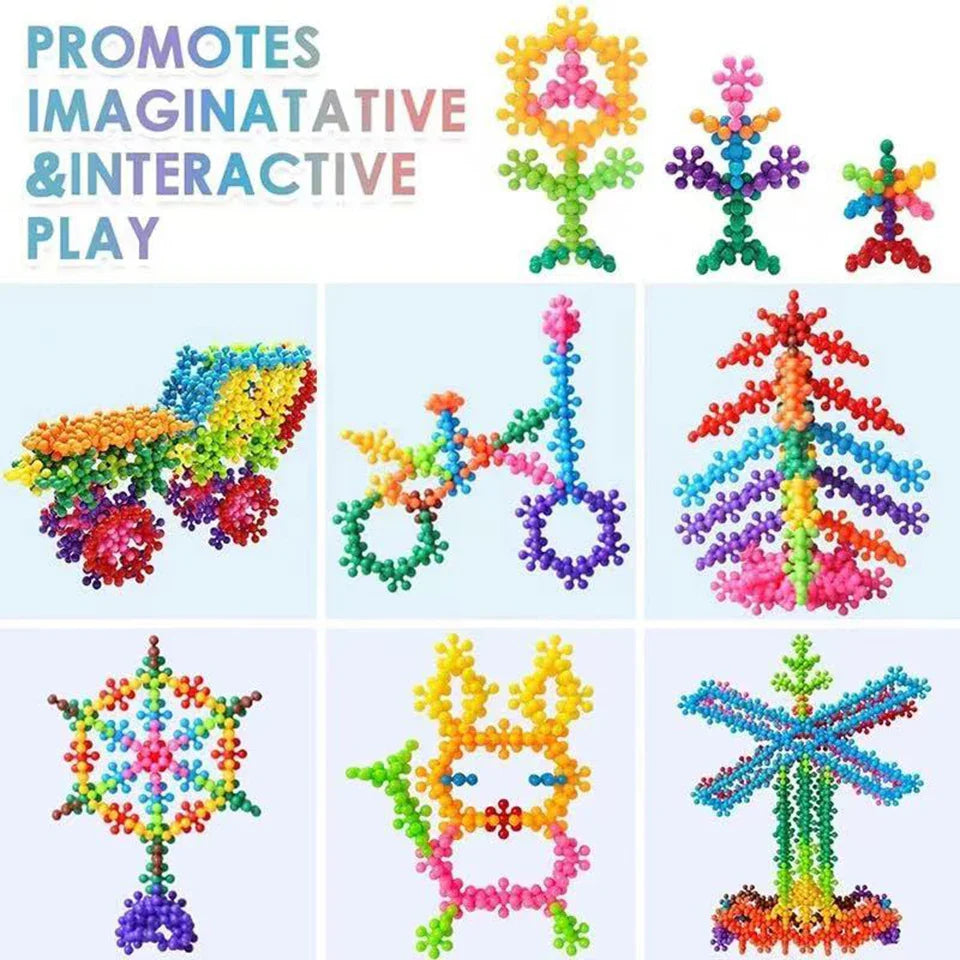 3D Snowflake Building Blocks – Educational DIY Construction Toy Set