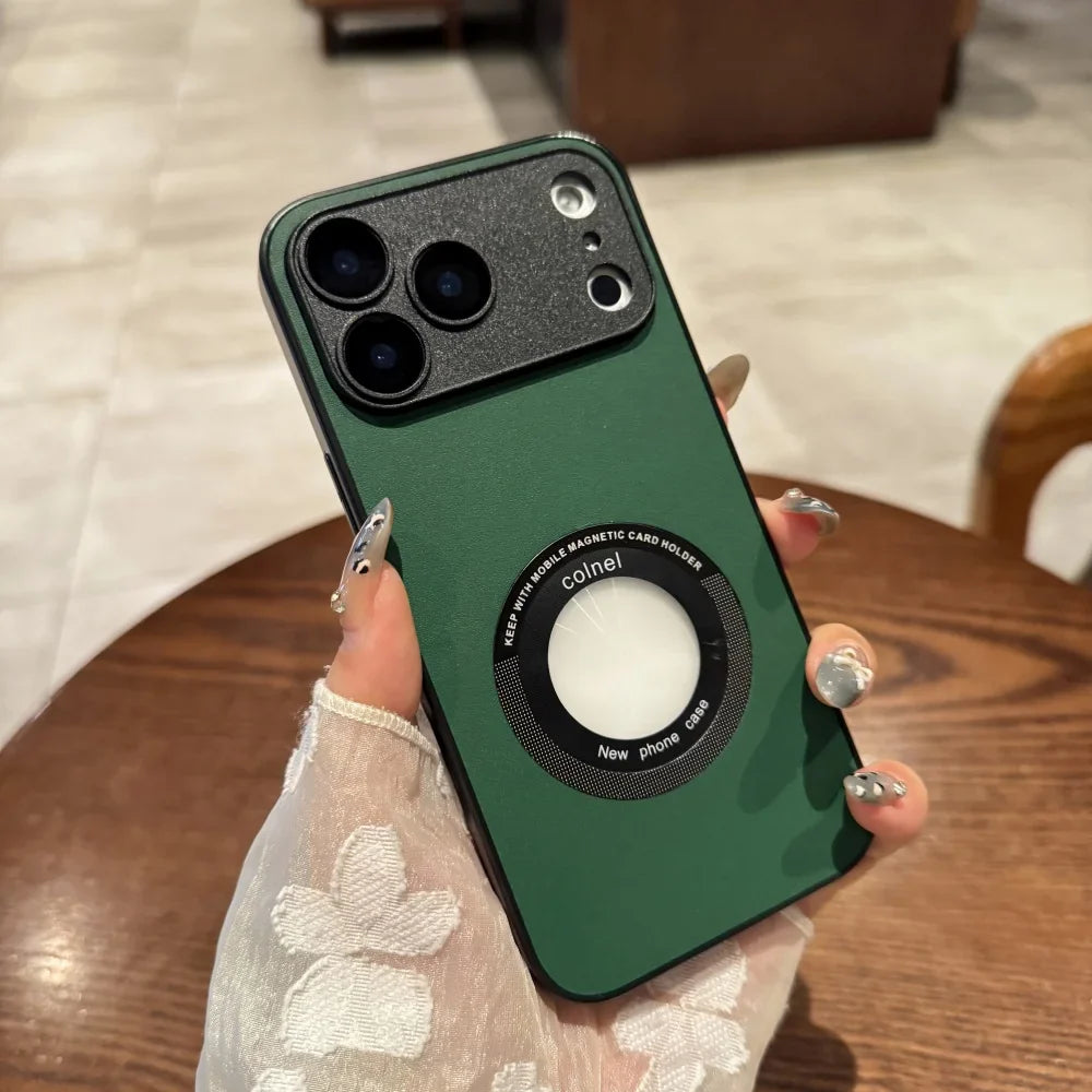 Magsafe Bracket Holder Leather Case For iPhone