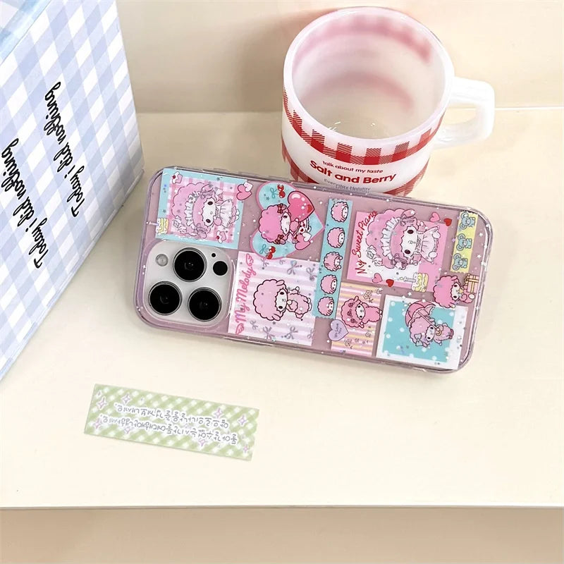 Korean Glitter Cute Sheep Phone Case For iPhone
