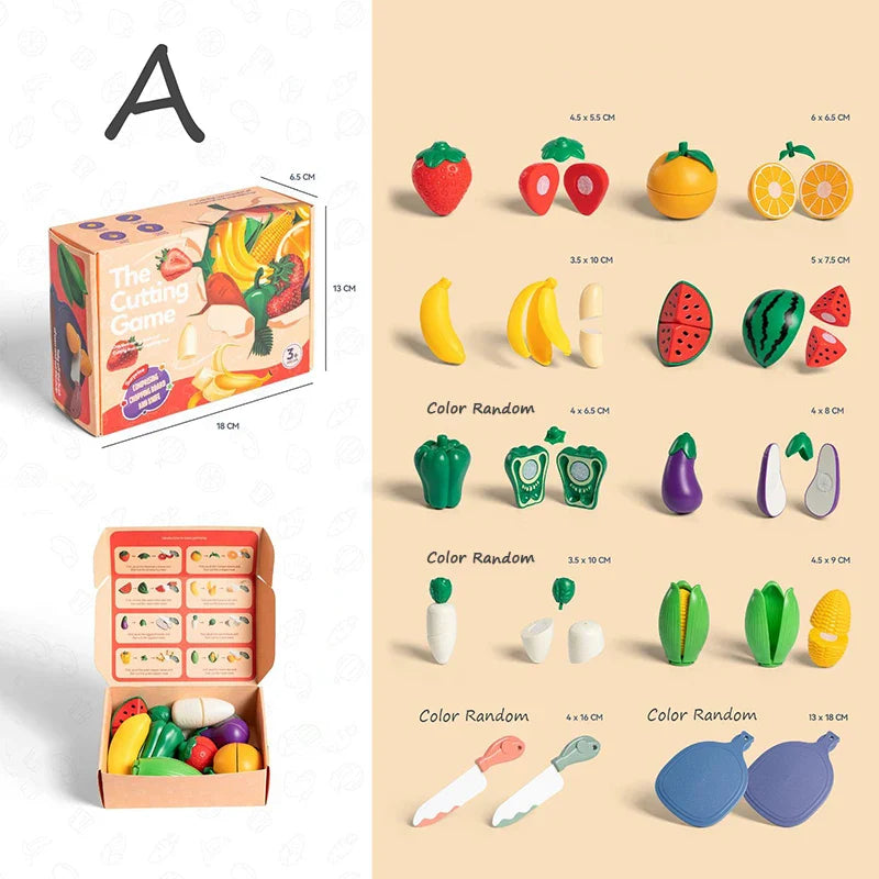 Kids Pretend Play Kitchen Set – Simulation Fruits and Vegetables Toys