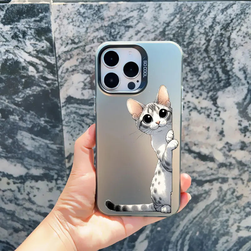 Naughty Kitten Funny Cat Art Phone Case For iPhone