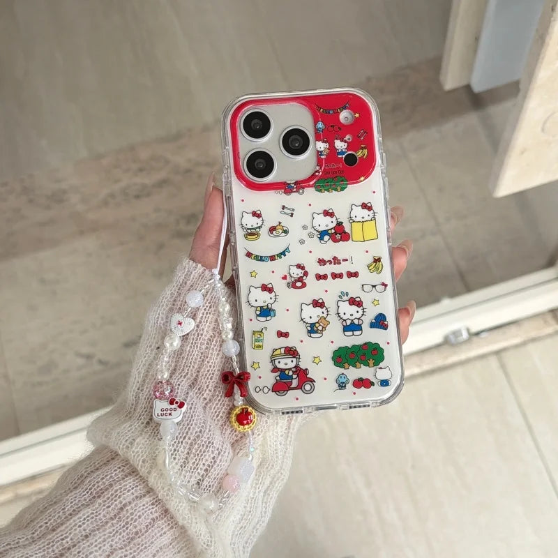 Kawaii Cute Happy Hello Kitty Cat Phone Case For iPhone
