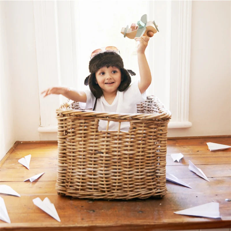 Wooden Airplane Toy – Educational Wooden Plane Model for Kids