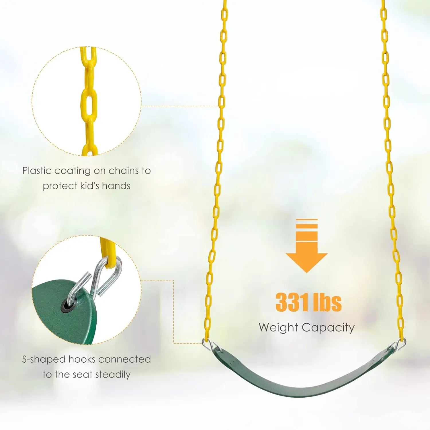 7-in-1 Outdoor Swing Set with Monkey Bar
