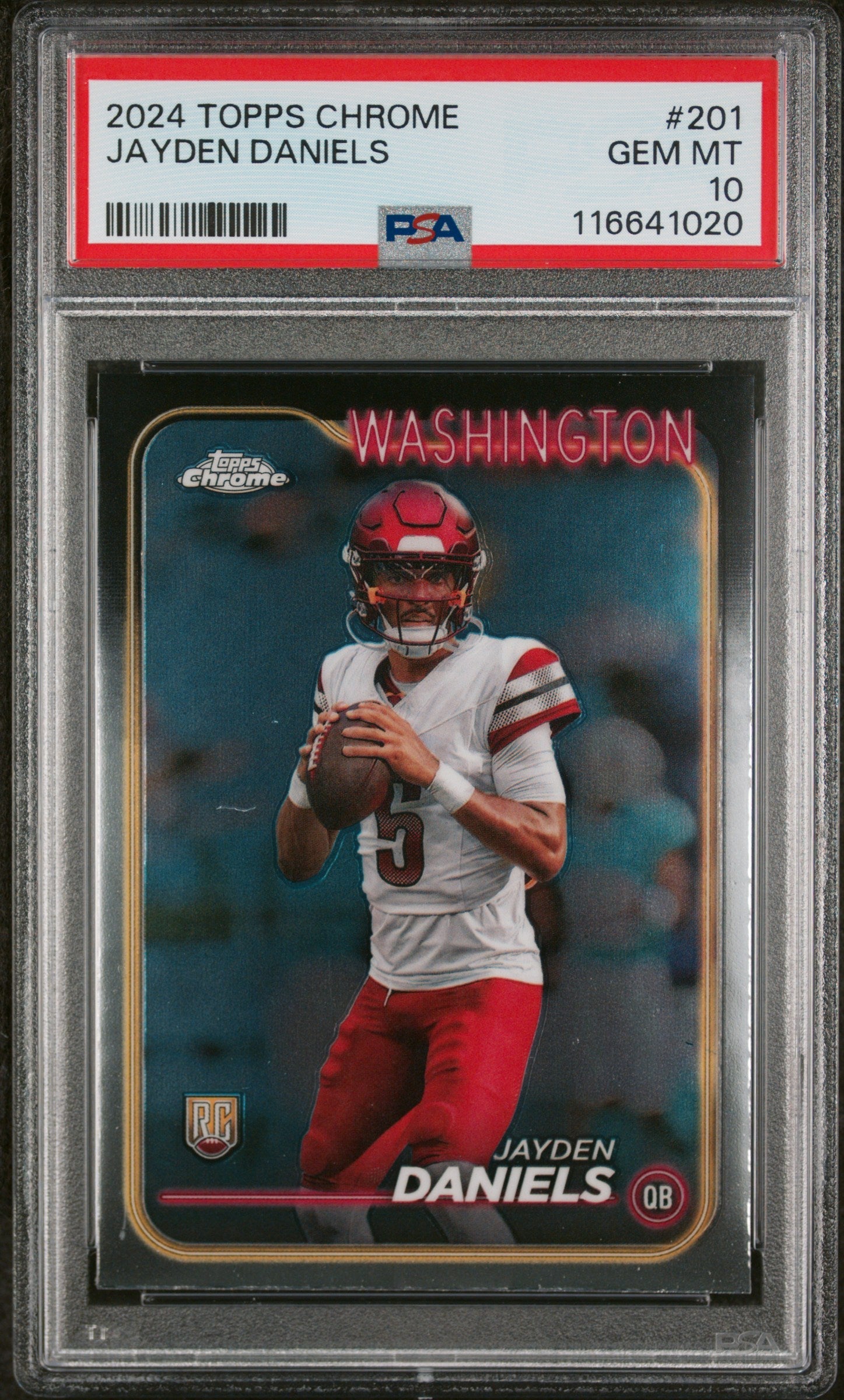 Graded 2024 Topps Chrome Jayden Daniels #201 Rookie RC Football Card P Graded 2024 Topps Chrome Jayden Daniels #201 Rookie RC Football Card P