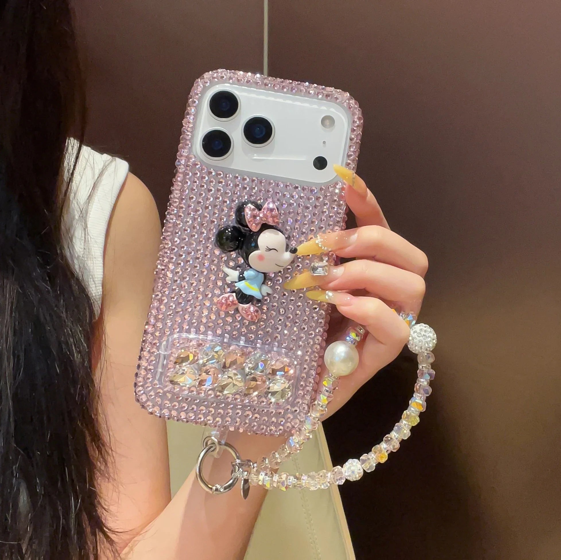 Kawaii Minnie Rhinestone Bling Crystal Phone Case For iphone