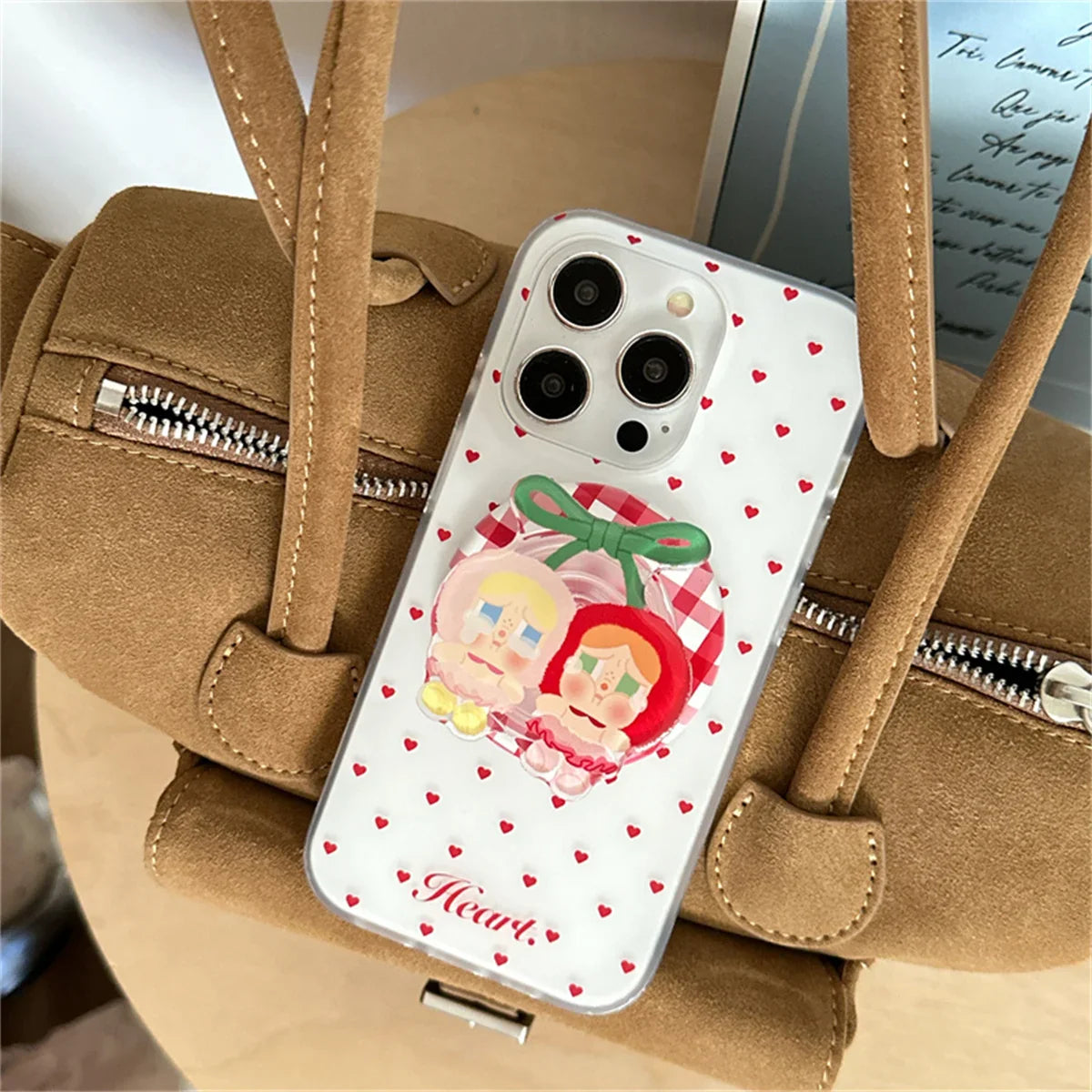 Korean Blue Polka Dot Magnetic Phone Cover For iPhone