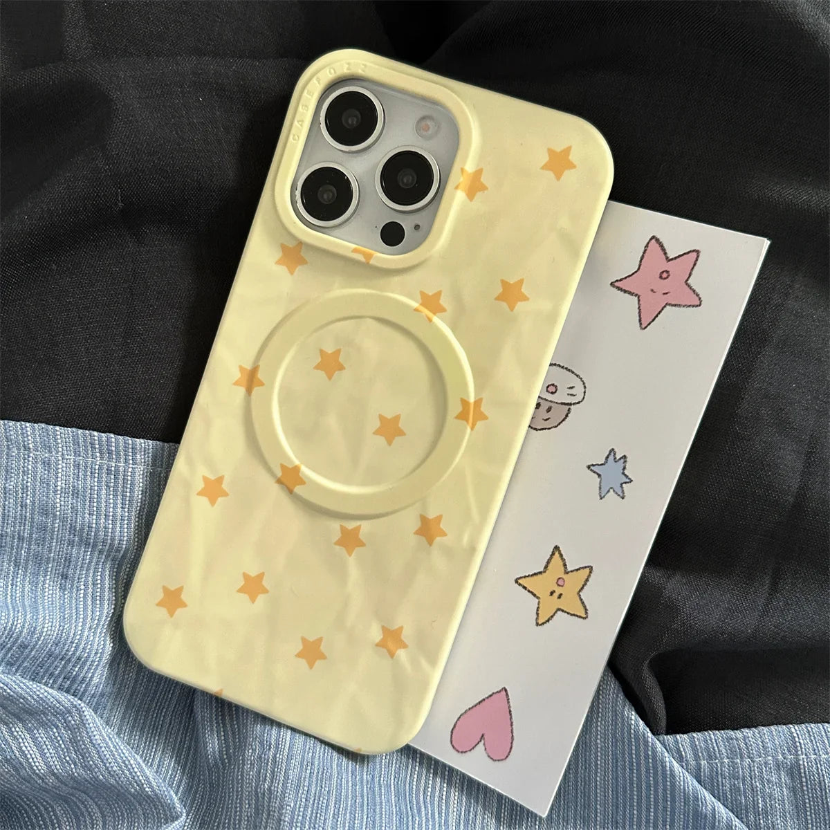 Fashion Wrinkle Texture Plaid Pattern Magnetic Phone Case For iPhone