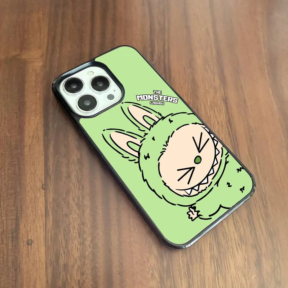 Cute Cartoon LABUBU Light Green Phone Case Suitable For iPhone