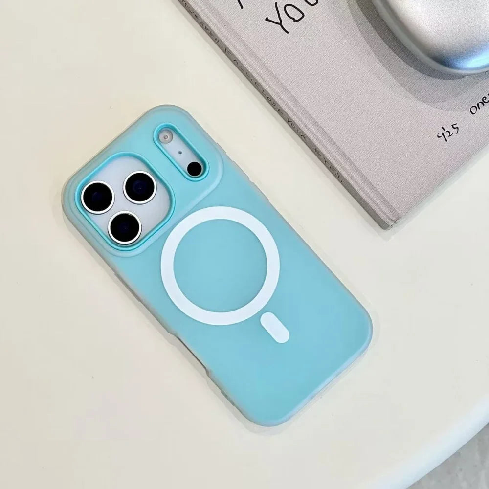 Luxury 2 IN 1 Soft Silicone For magsafe Wireless Charging Phone Case For iPhone