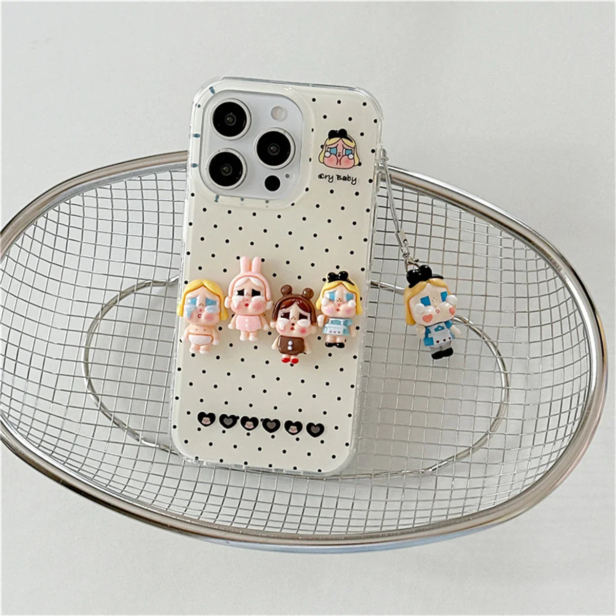 Korean Pink Plaid Pattern Cute Phone Case For iPhone