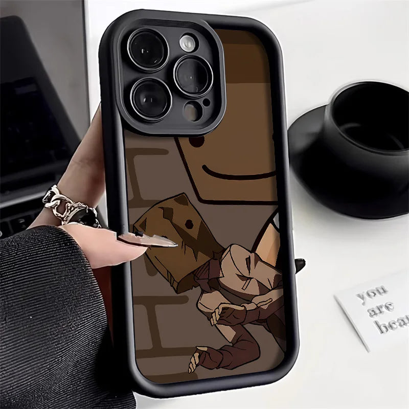 Cartoon Box Man Shockproof Cover Silicone Soft Phone Case
