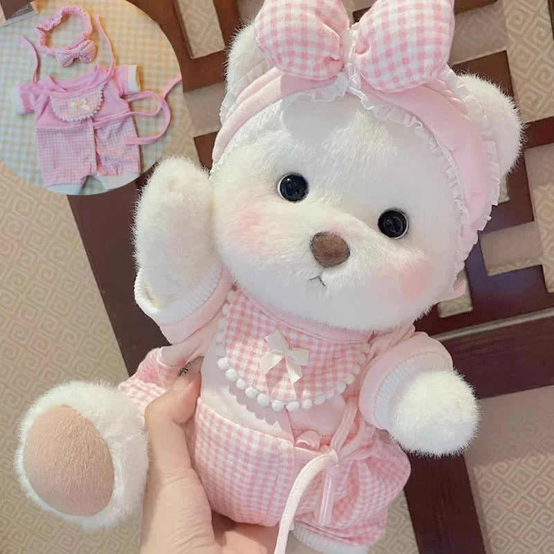 Teddy Bear Plush Doll with Changeable Clothes