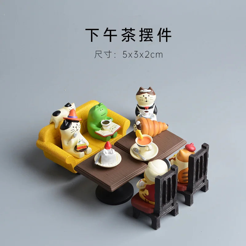 Japanese Cat Statue Miniature Fairy Garden Decor