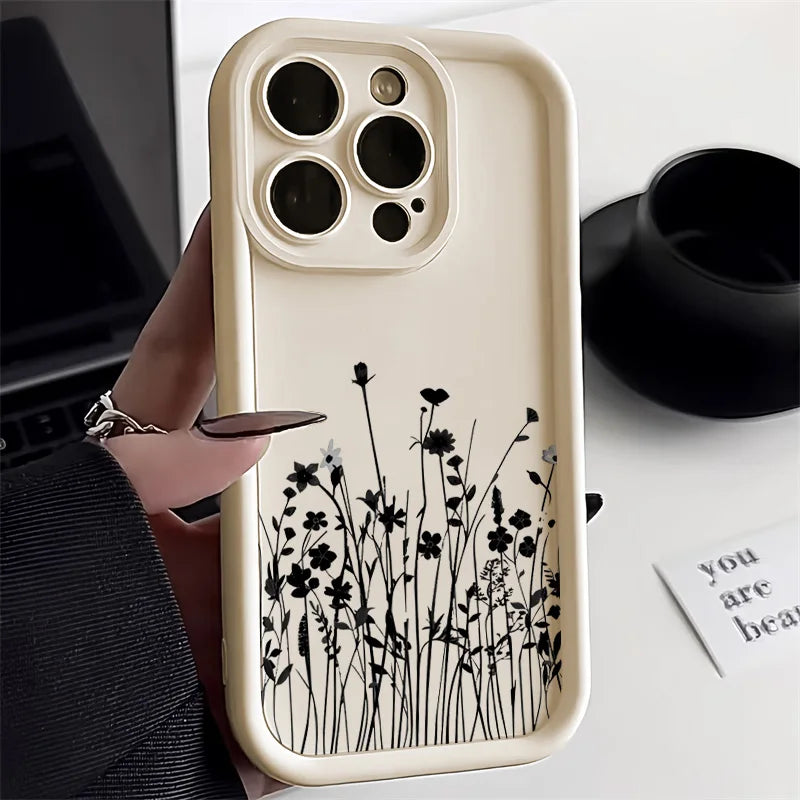 Black Flower Phone Case