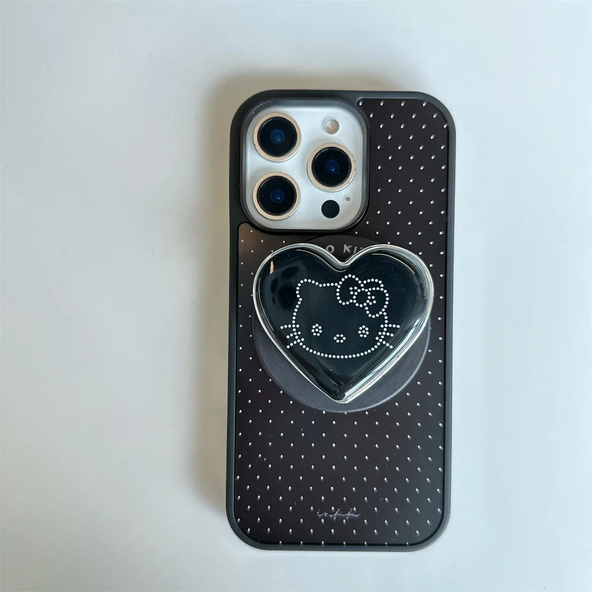 Simple Black Polka Dot Magnetic Phone Case For iPhone