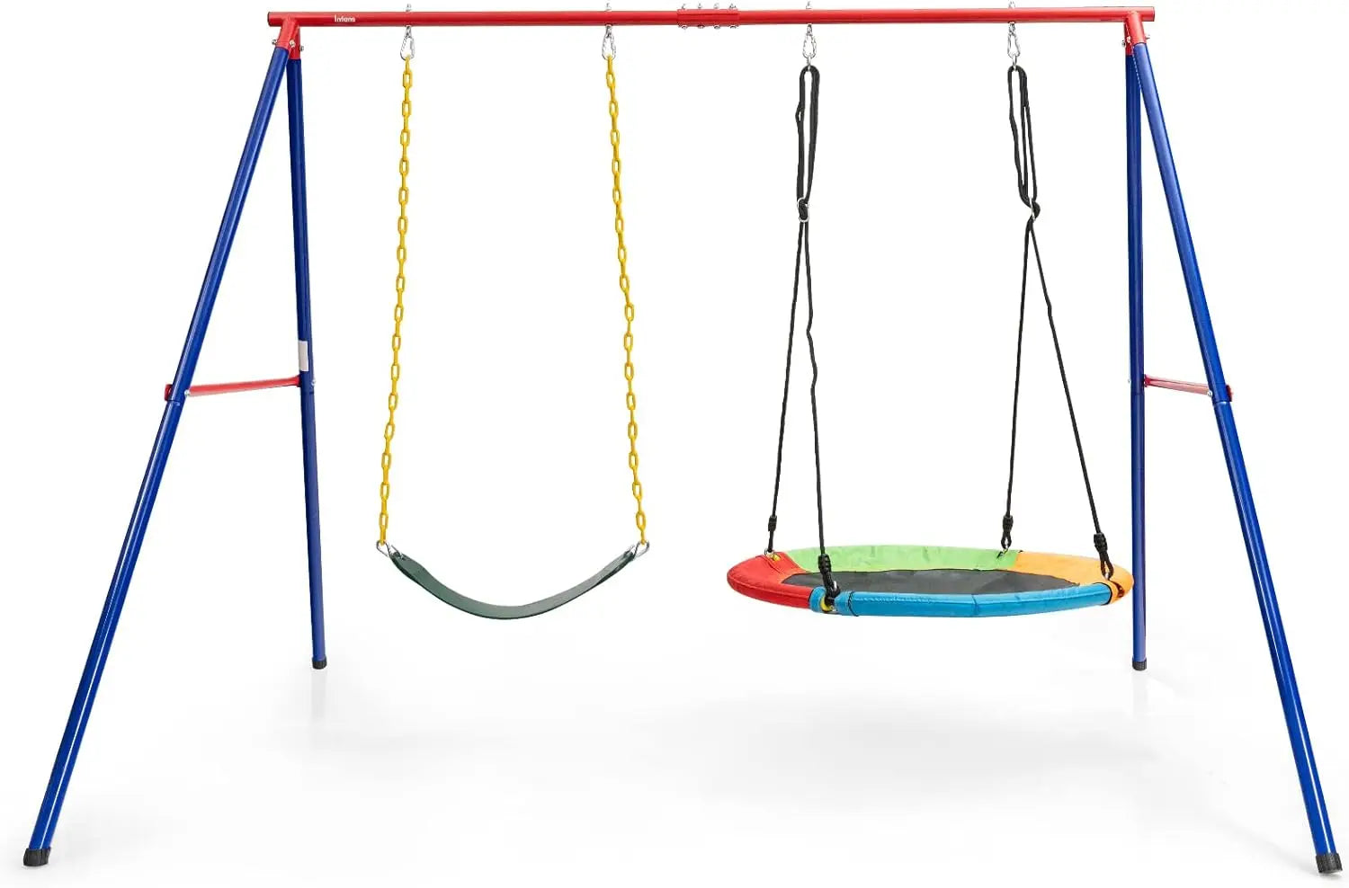 7-in-1 Outdoor Swing Set with Monkey Bar