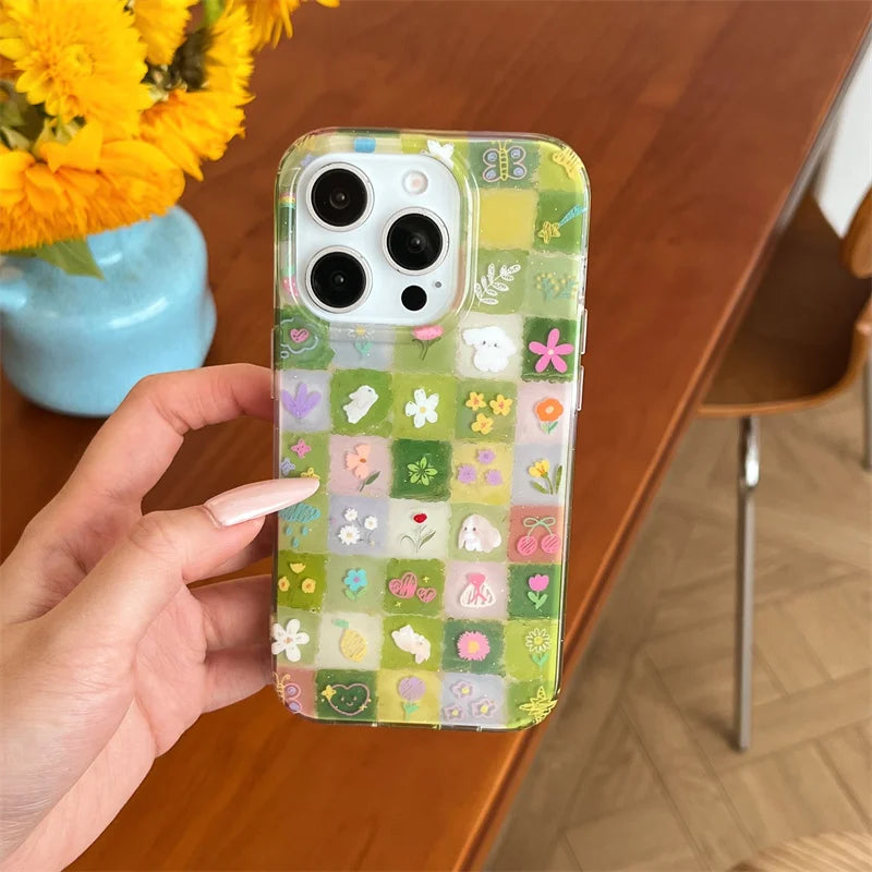Korean Ins Cute Flower Phone Case For iPhone