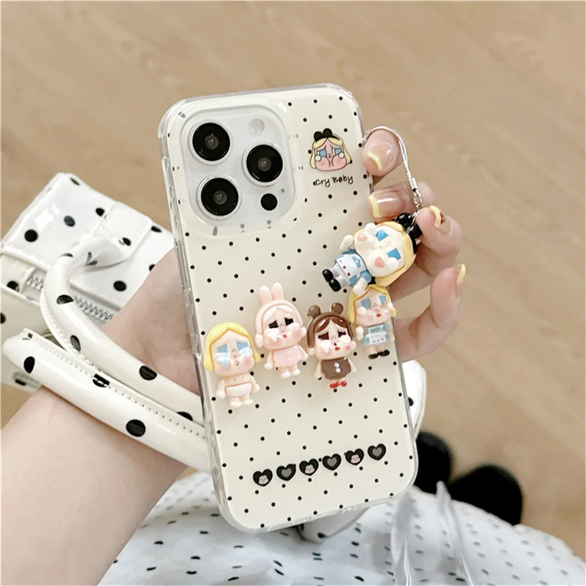 Korean Pink Plaid Pattern Cute Phone Case For iPhone