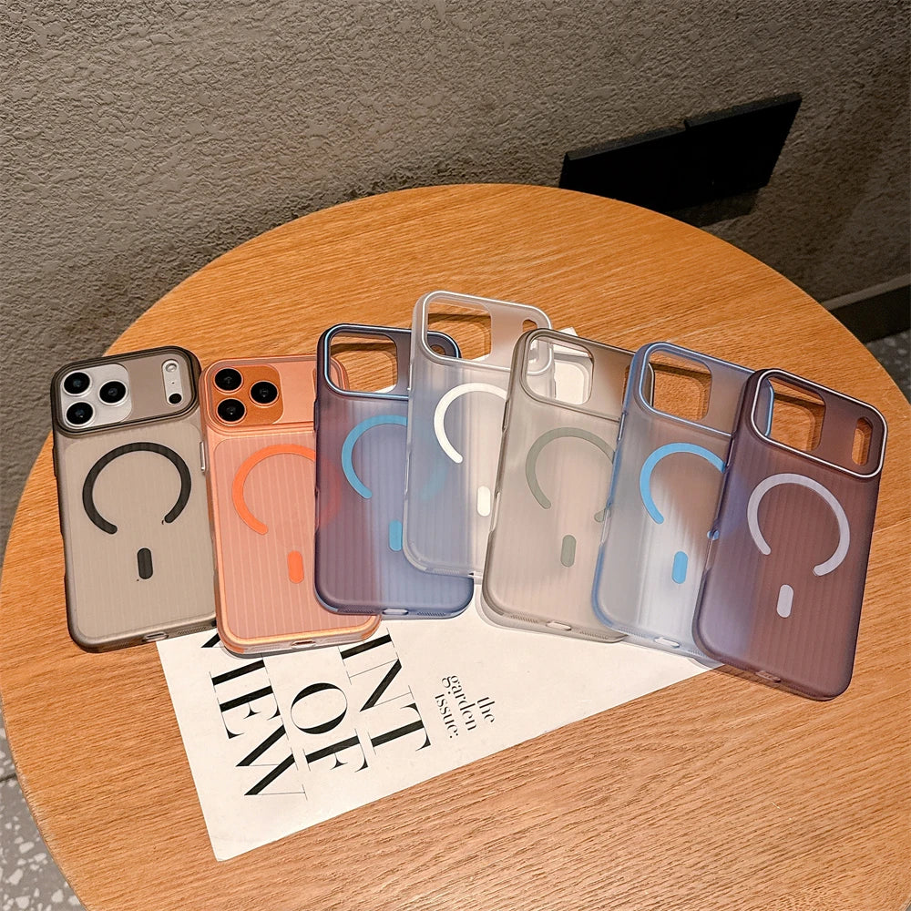 Matte Corrugated For Magsafe Magnetic Wireless Charging Case For iPhone