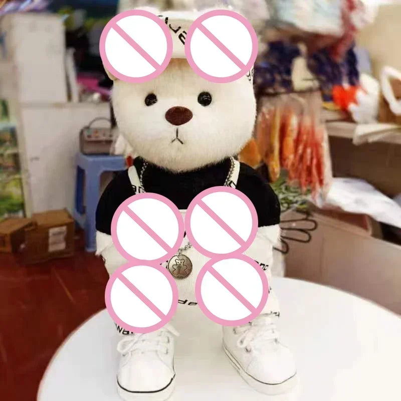 Teddy Bear Plush Doll with Changeable Clothes
