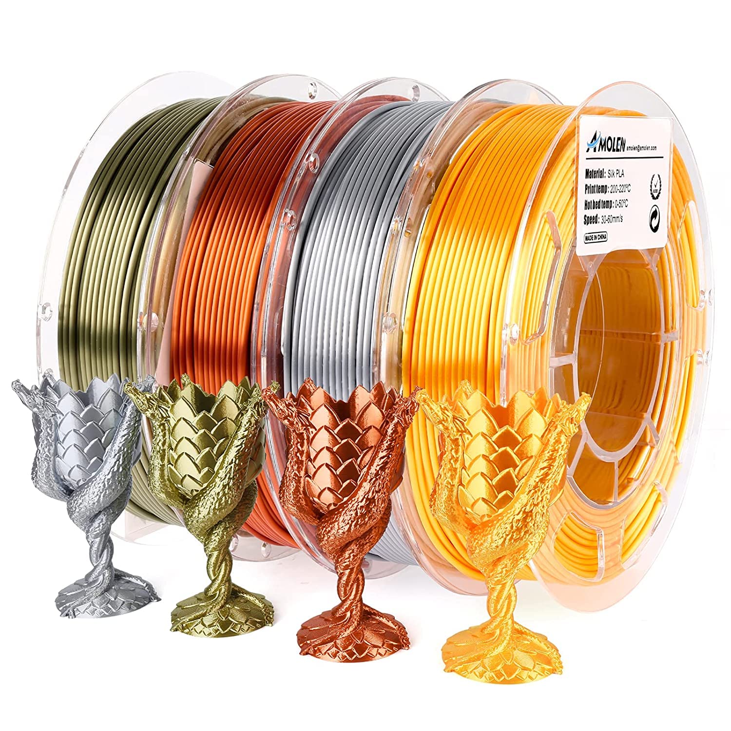 PLA Silk Basic Variety Pack (4x200g) - 1.75MM