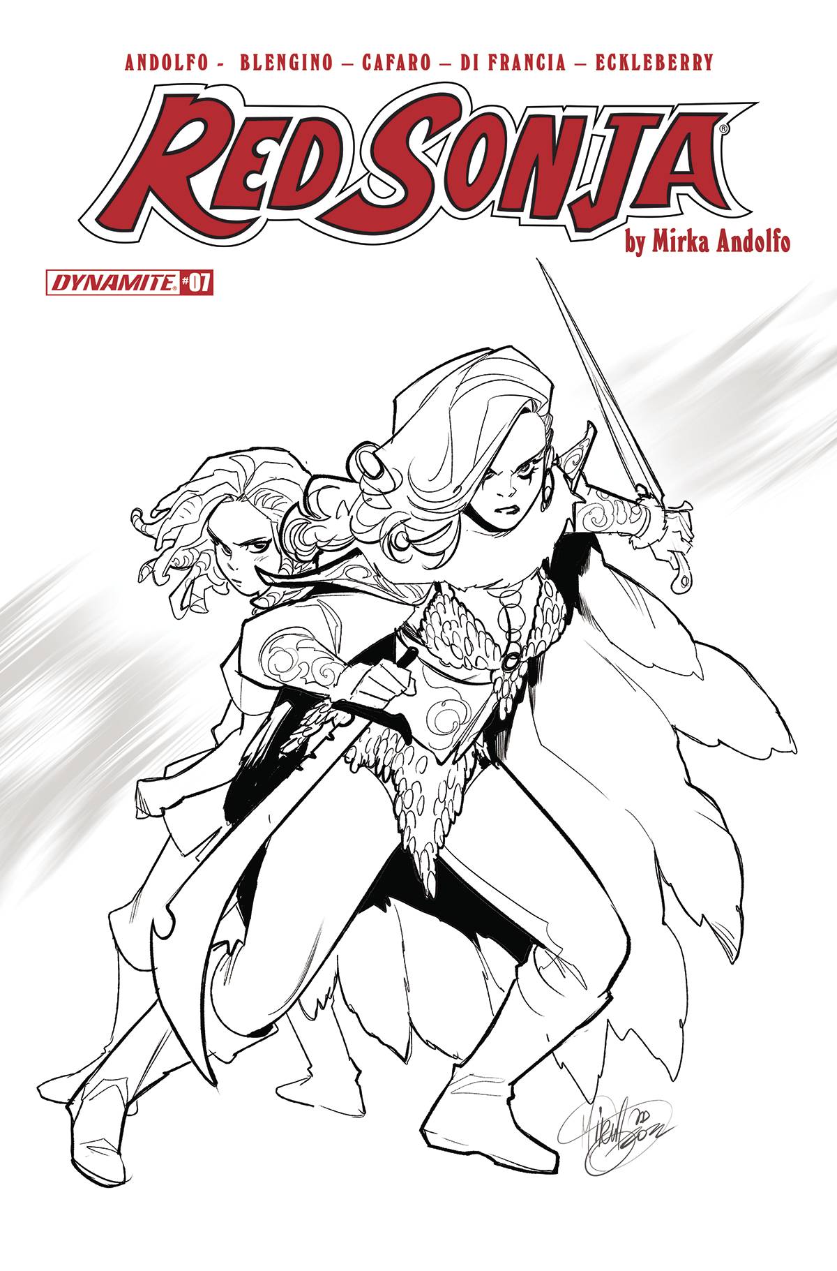 Red Sonja (2021) #7 F 1:15 Mirka Andolfo B&W Variant (03/23/2022) Dynamite