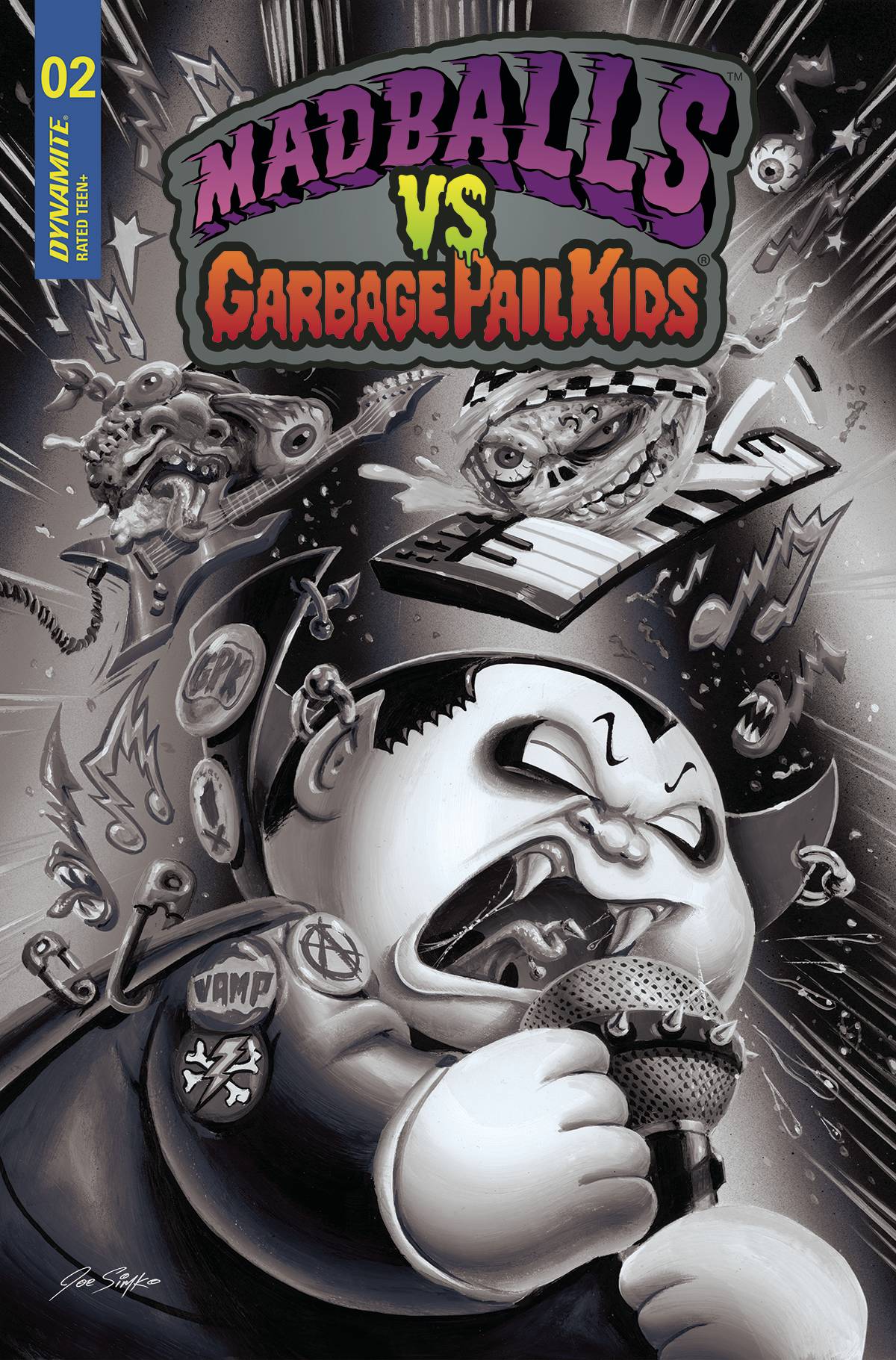 Madballs Vs Garbage Pail Kids #2 F 1:20 Joe Simko B&W (08/17/2022) Dynamite