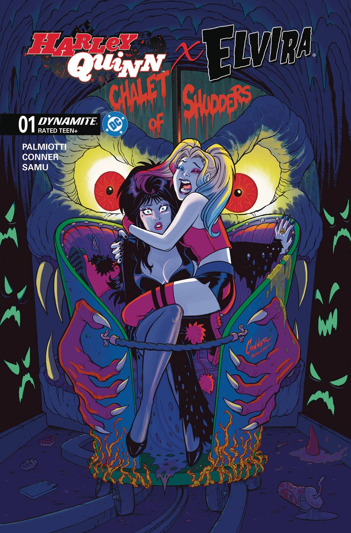 Harley Quinn X Elvira #1 P 1:15 Amanda Conner 2 Foil Variant (10/08/2025) Dynamite