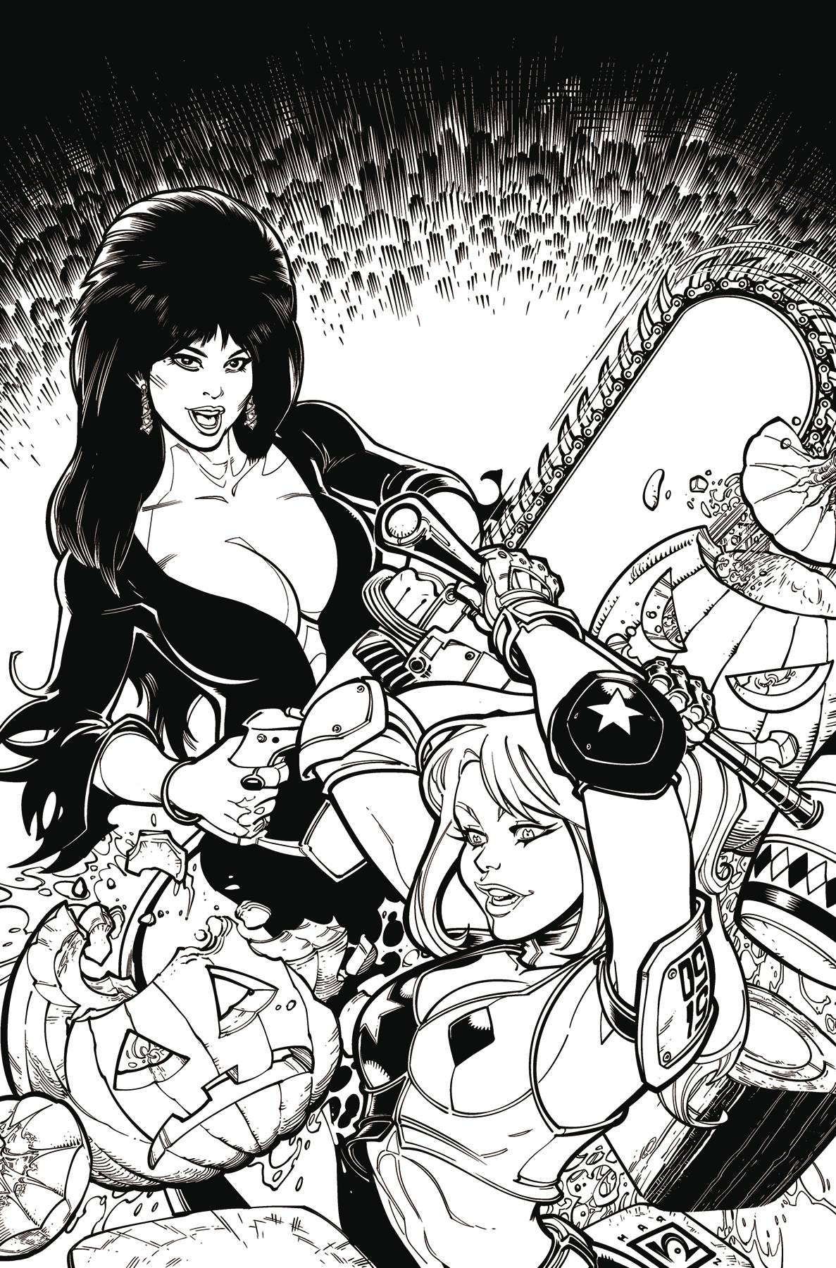 Harley Quinn X Elvira #1 Q 1:15 Chad Hardin Line Art Variant (10/08/2025) Dynamite