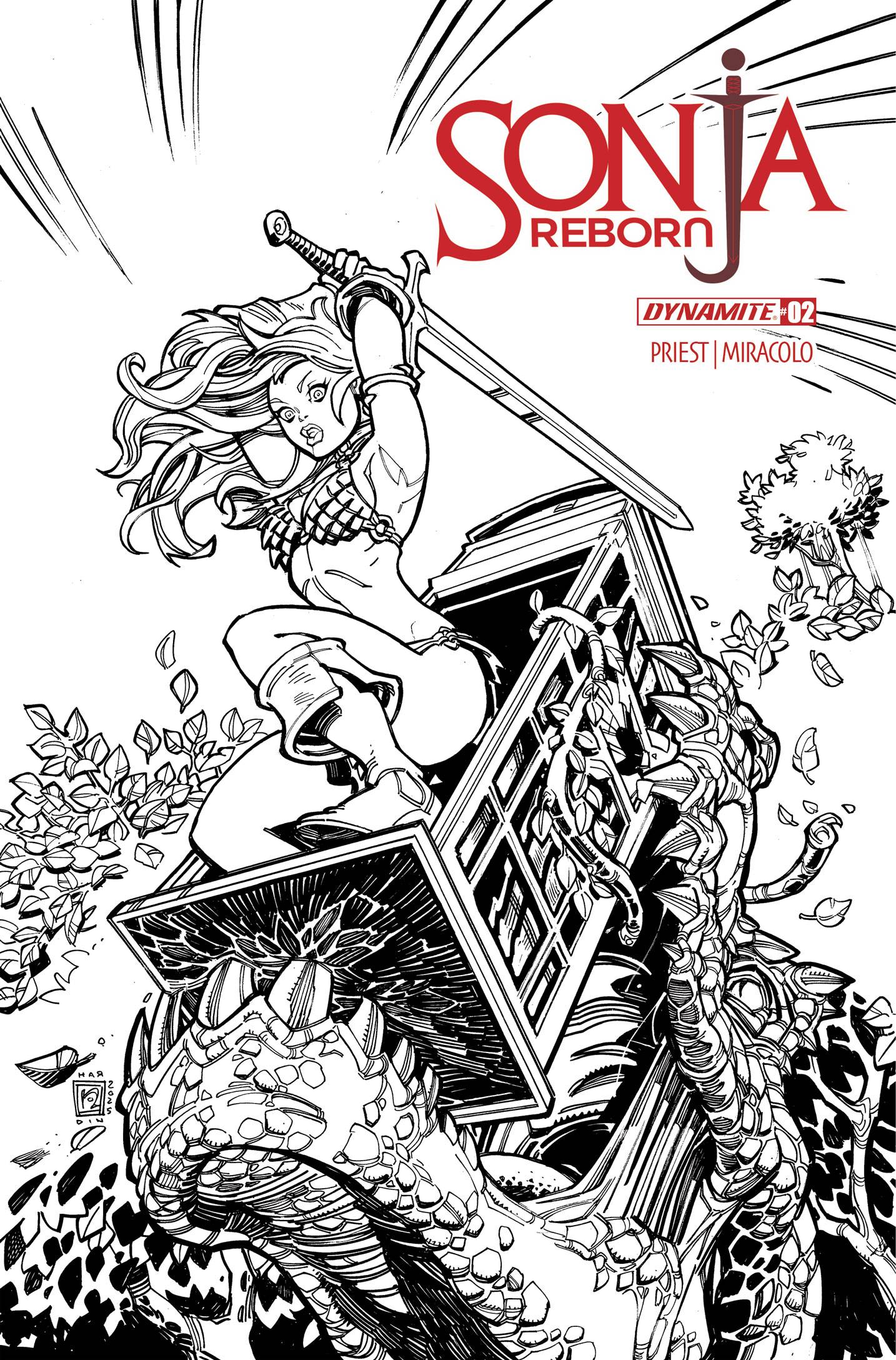 Sonja Reborn #2 H 1:10 Chad Hardin Line Art (10/15/2025) Dynamite