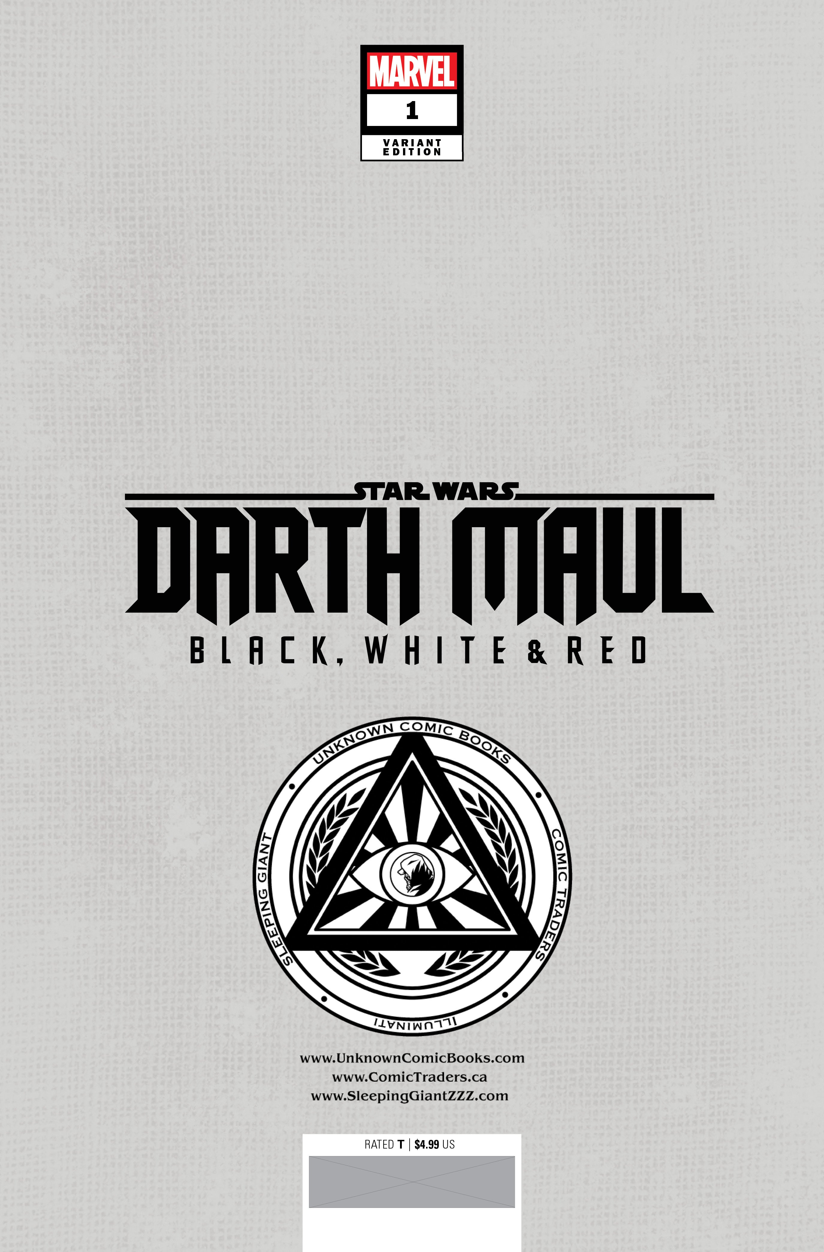 STAR WARS: DARTH MAUL - BLACK, WHITE & RED #1 UNKNOWN COMICS FELIPE MASSAFERA EXCLUSIVE VAR (04/24/2024)