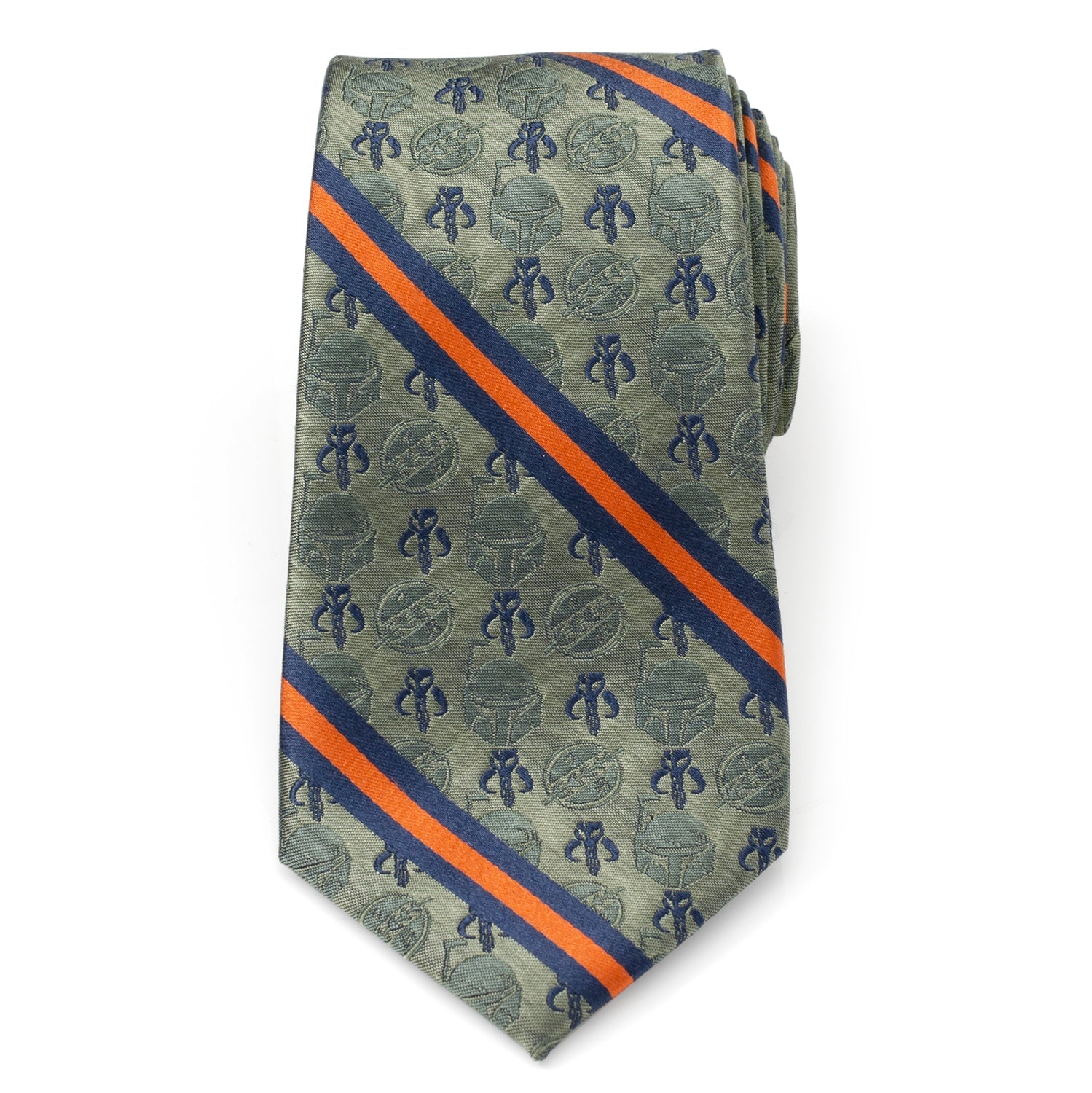 Star Wars Boba Fett Mythosaur Green, Orange, and Blue Striped Tie