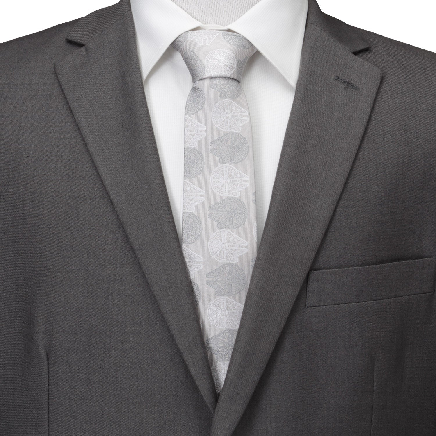 Star Wars Millennium Falcon White and Gray Checkered Tie