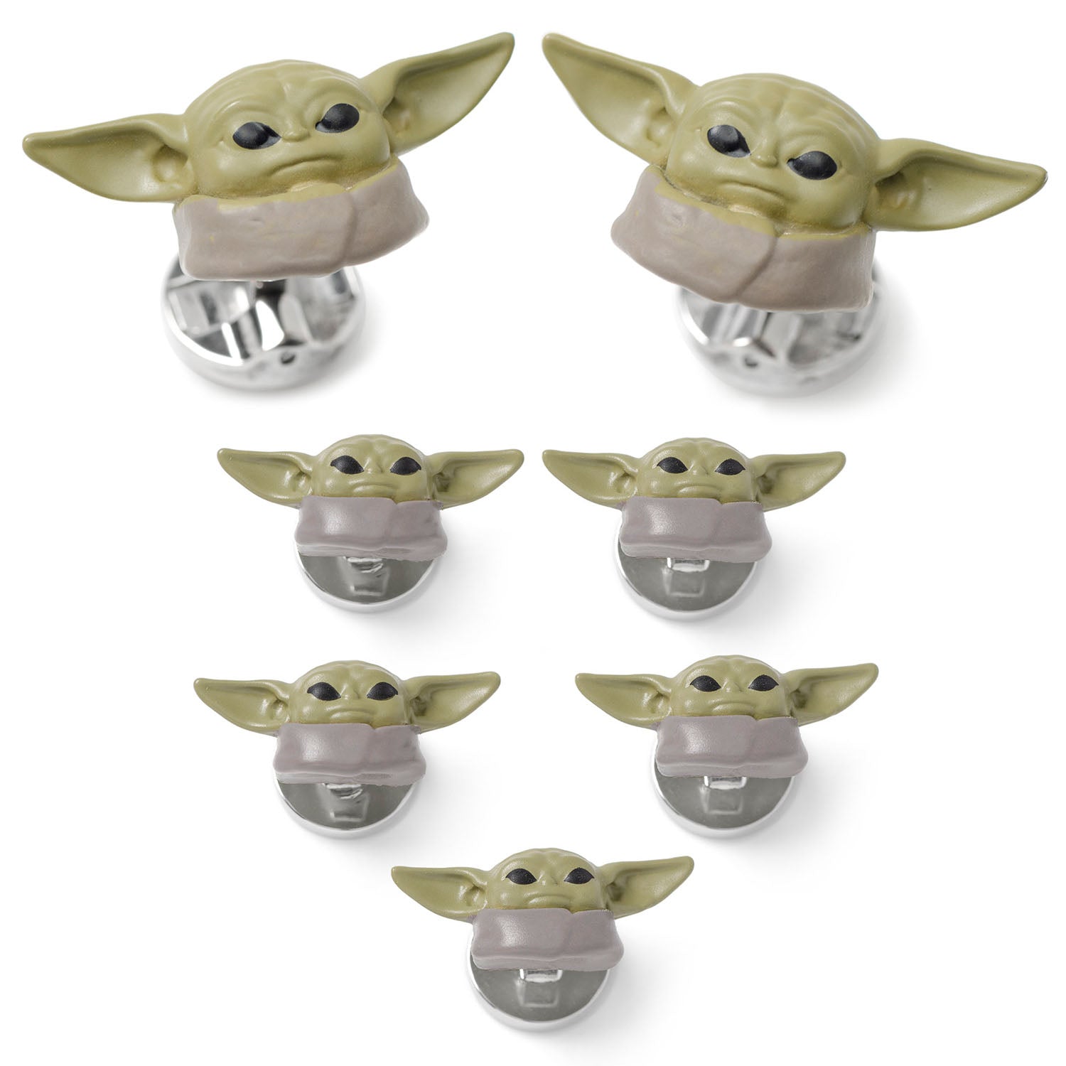 Star Wars Grogu 3D Cufflinks and 5-Stud Set