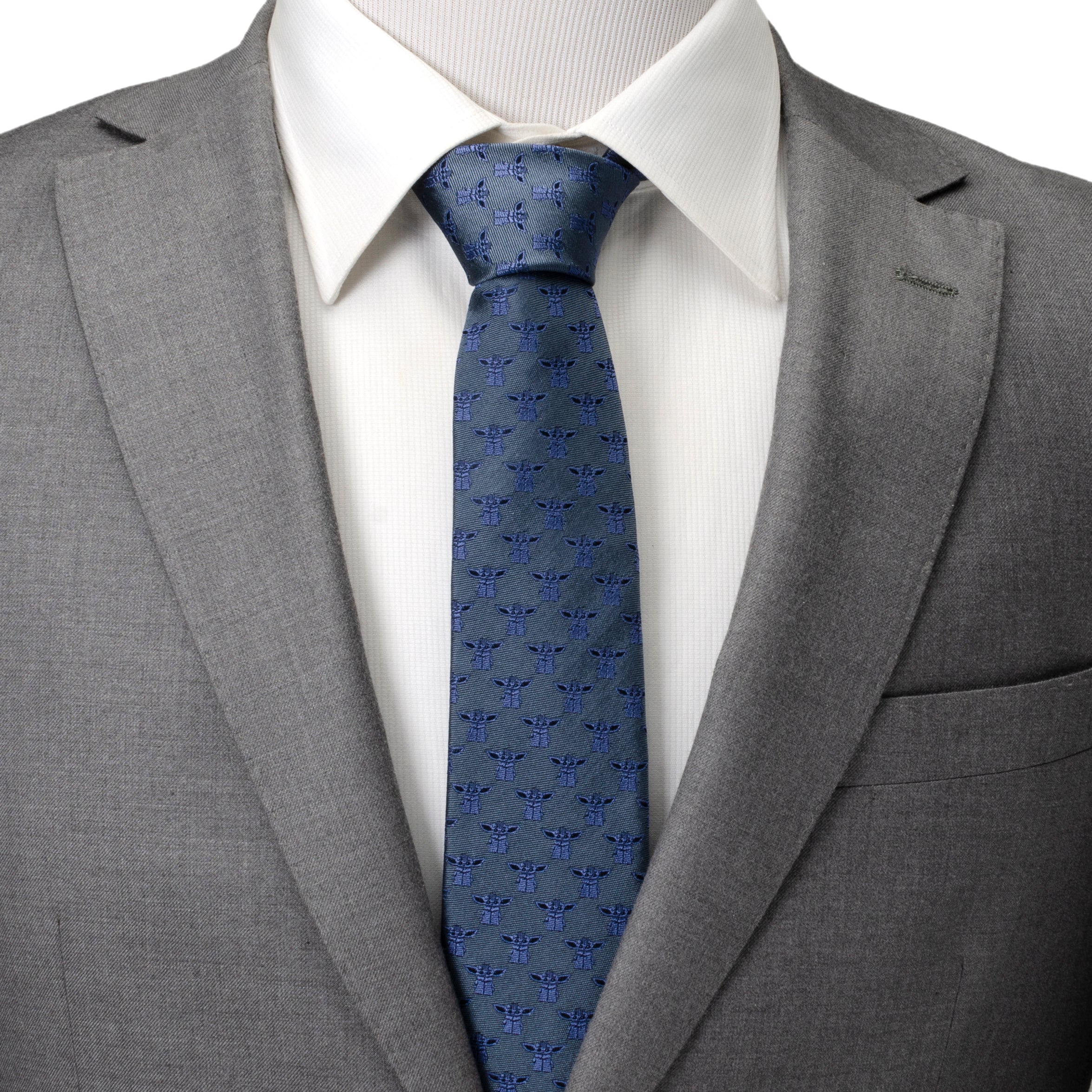 Star Wars Grogu Blue Tonal Tie