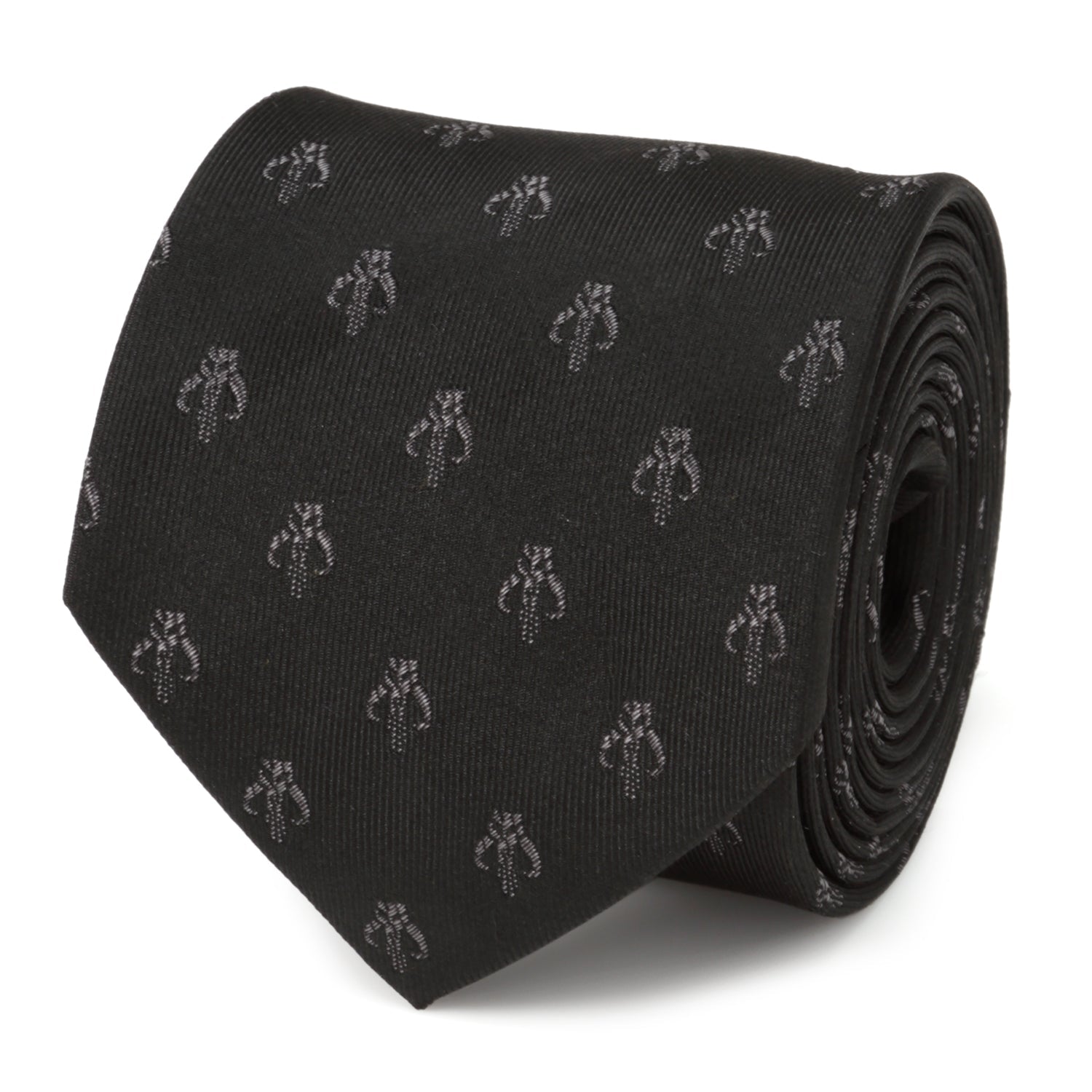 Star Wars Mandalorian Mythosaur Black Silk Tie