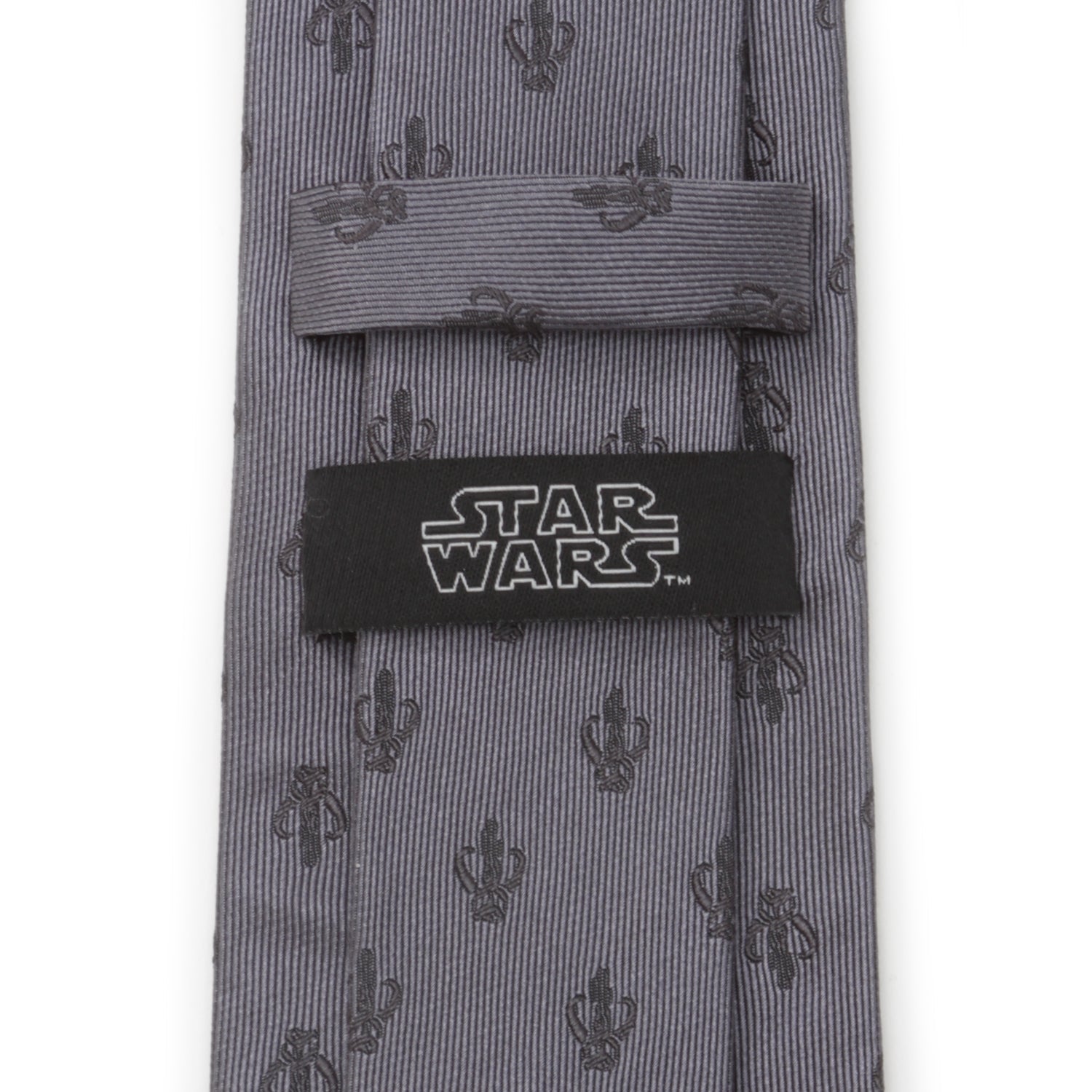 Star Wars Mandalorian Mythosaur Gray Silk Tie