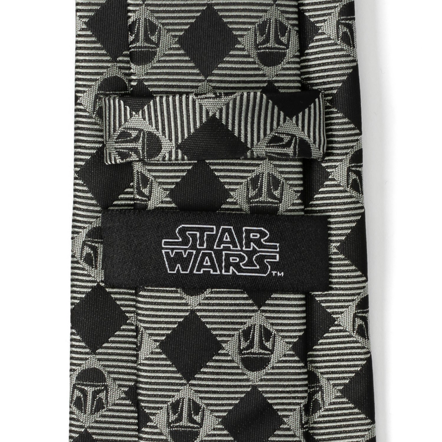 Star Wars Mandalorian Black and Gray Plaid Tie