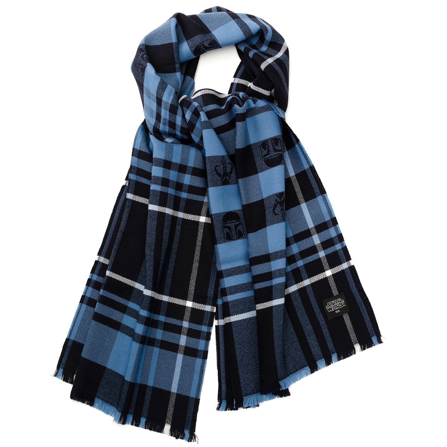 Star Wars Mandalorian Blue Tartan Scarf