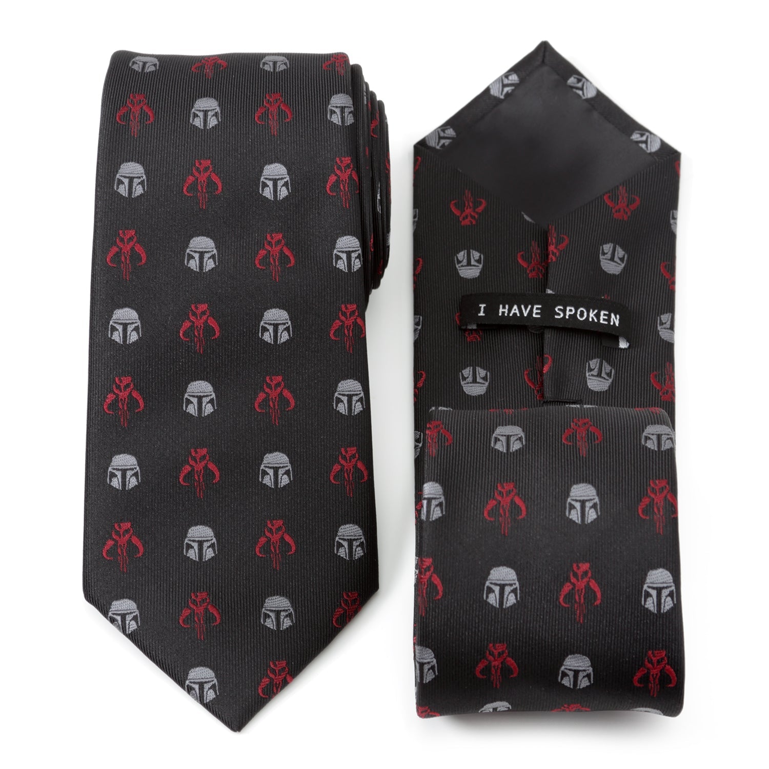 Star Wars Mandalorian and Mythosaur Red and Black Tie