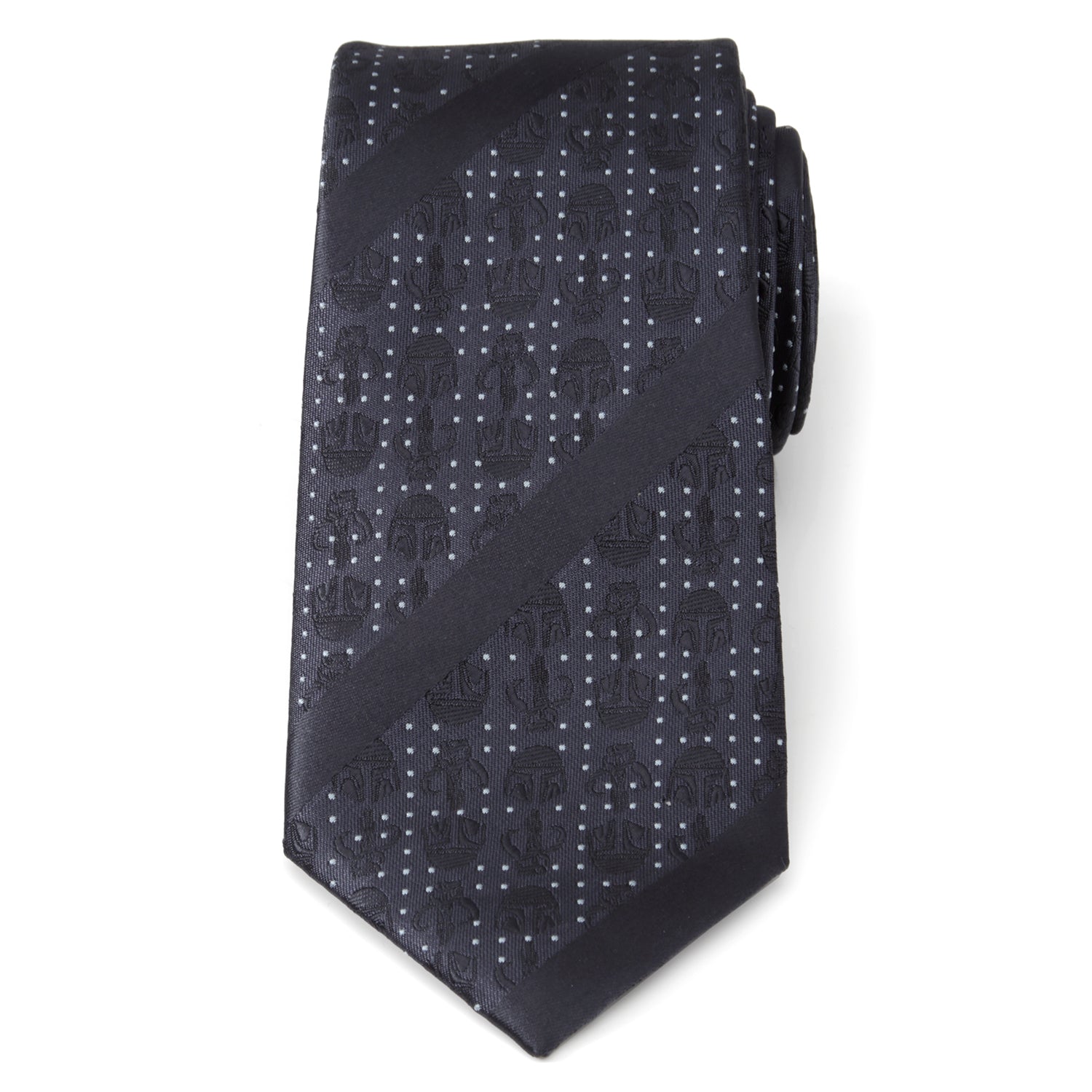 Star Wars Mandalorian Blue Dotted Striped Tie